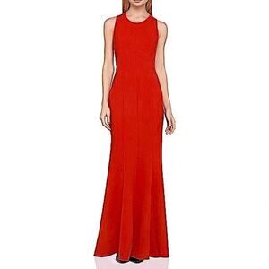 BCBGeneration Red Lace Back Sleeveless Floor Length Formal Evening Dress
